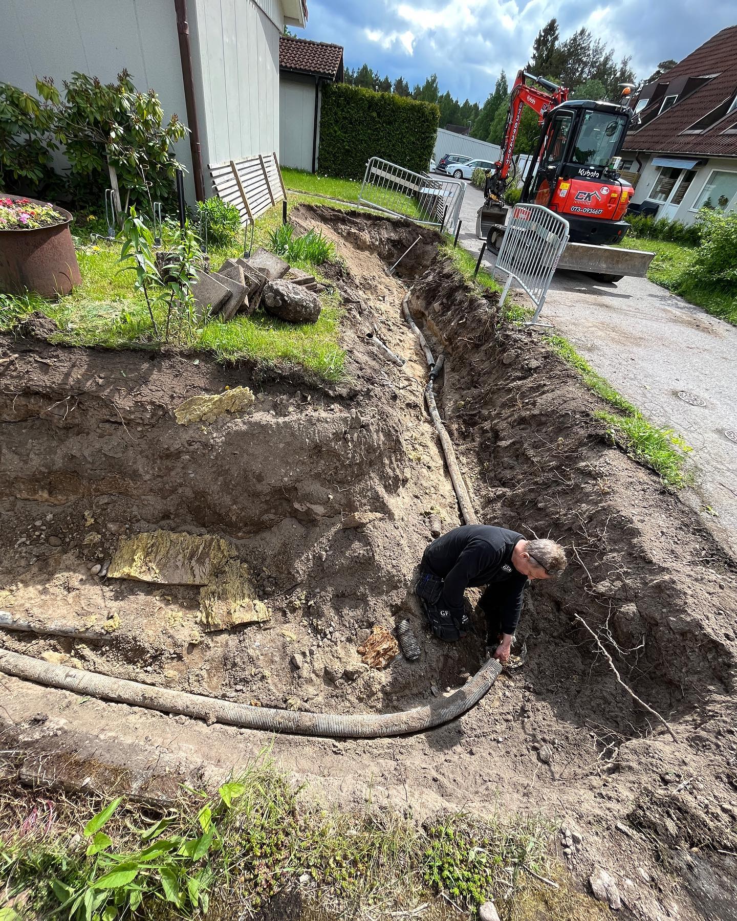 Markarbete av grävfirma i Sandviken